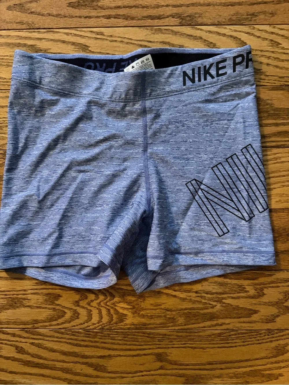 Nike Pro Heather Light Blue Bike Shorts